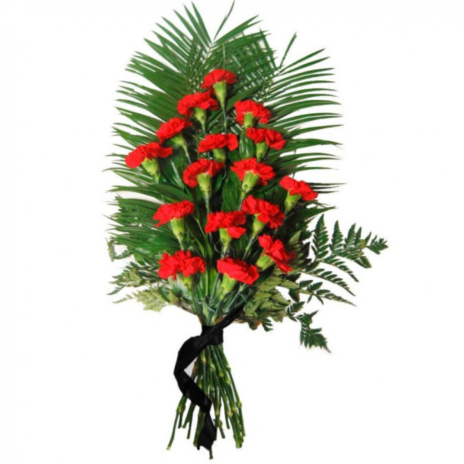 Букет цветов "Траурный букет из гвоздик"